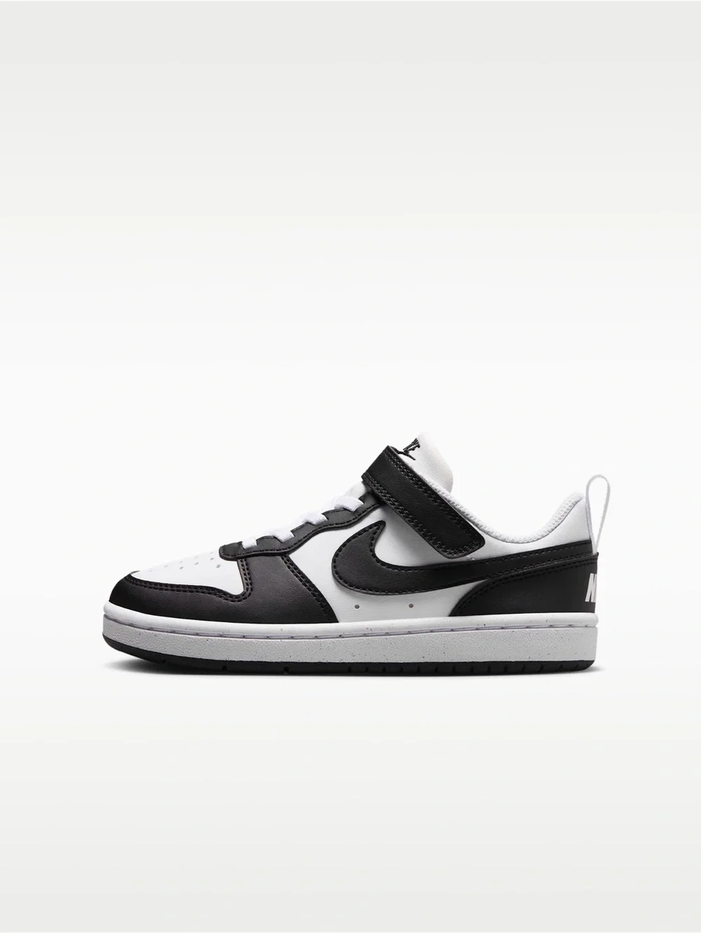 Nike Kids Black and White Low-Top Sneaker with Hook-and-Loop Strapy size 13